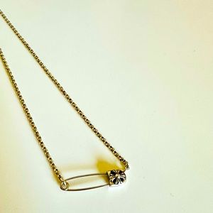 Chrome hearts safety pin silver necklace